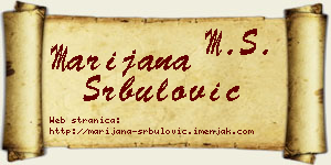 Marijana Srbulović vizit kartica